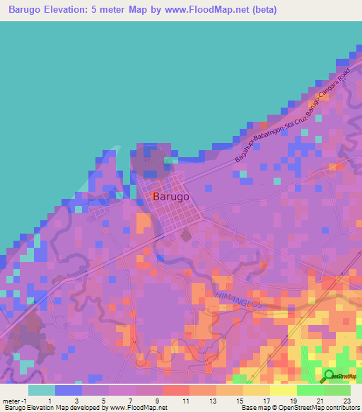Barugo,Philippines Elevation Map