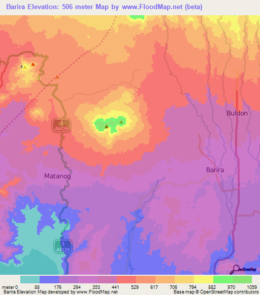 Barira,Philippines Elevation Map