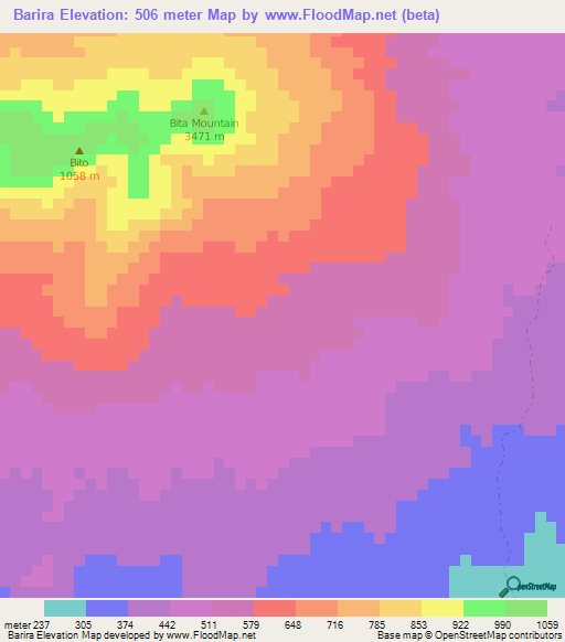 Barira,Philippines Elevation Map