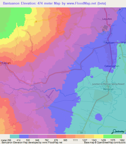 Bantuanon,Philippines Elevation Map