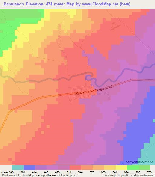 Bantuanon,Philippines Elevation Map