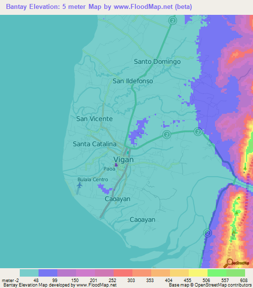 Bantay,Philippines Elevation Map