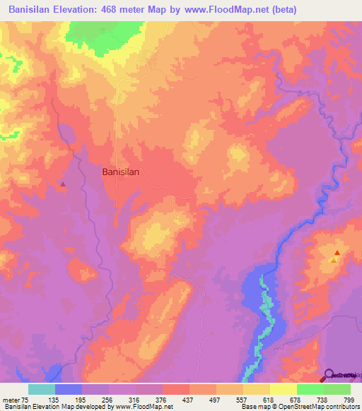 Banisilan,Philippines Elevation Map