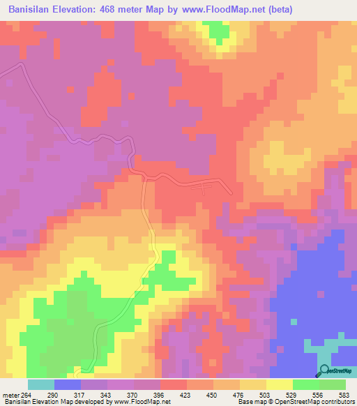 Banisilan,Philippines Elevation Map