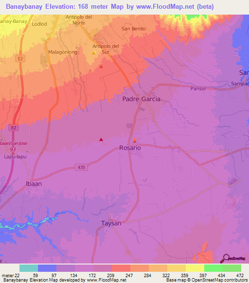 Banaybanay,Philippines Elevation Map