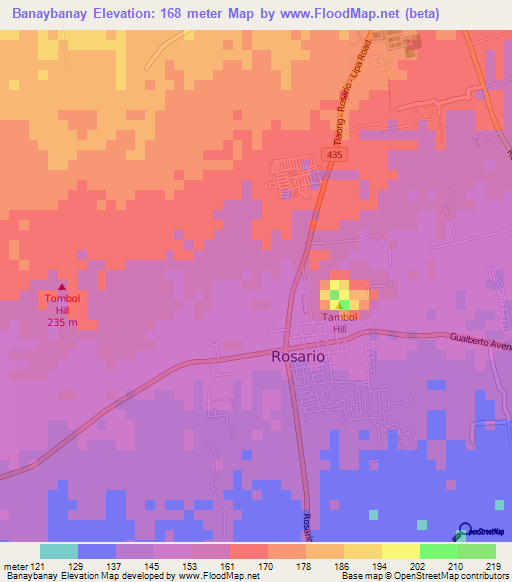 Banaybanay,Philippines Elevation Map