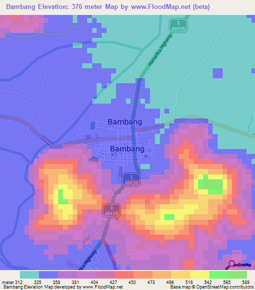 Bambang,Philippines Elevation Map