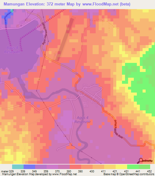 Mamungan,Philippines Elevation Map