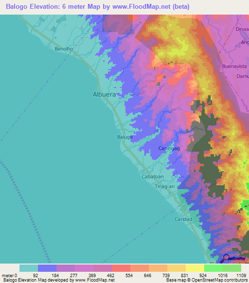 Balogo,Philippines Elevation Map