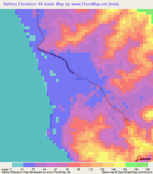 Baliton,Philippines Elevation Map