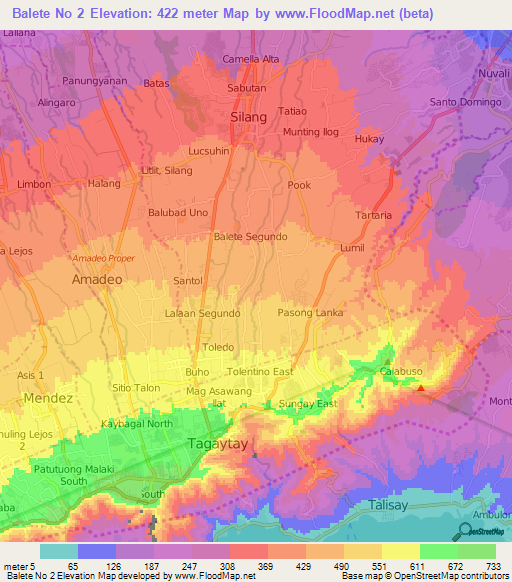 Balete No 2,Philippines Elevation Map