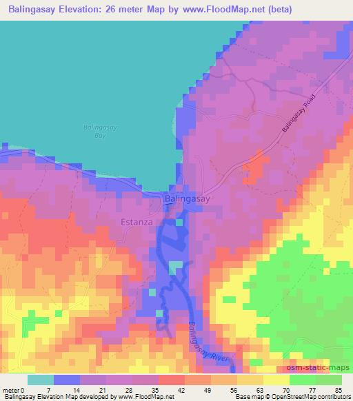 Balingasay,Philippines Elevation Map