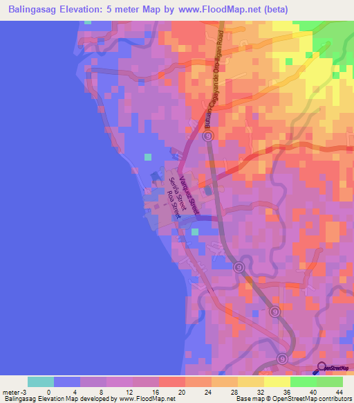 Balingasag,Philippines Elevation Map