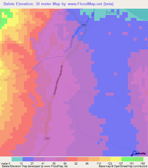 Balete,Philippines Elevation Map