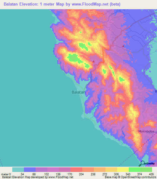 Balatan,Philippines Elevation Map