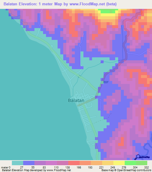 Balatan,Philippines Elevation Map