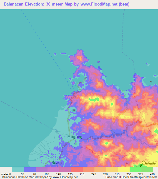 Balanacan,Philippines Elevation Map