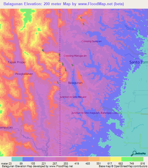 Balagunan,Philippines Elevation Map