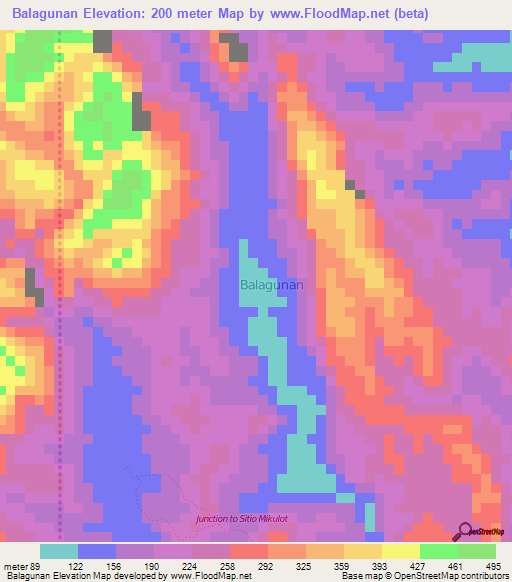 Balagunan,Philippines Elevation Map