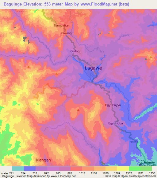 Baguinge,Philippines Elevation Map