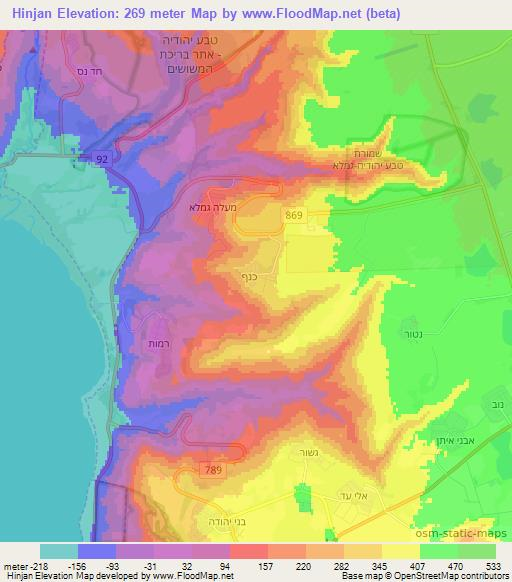 Hinjan,Syria Elevation Map