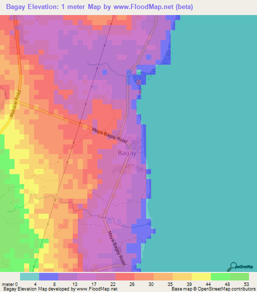 Bagay,Philippines Elevation Map