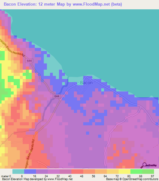 Bacon,Philippines Elevation Map