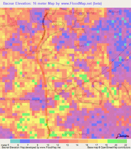 Bacnar,Philippines Elevation Map
