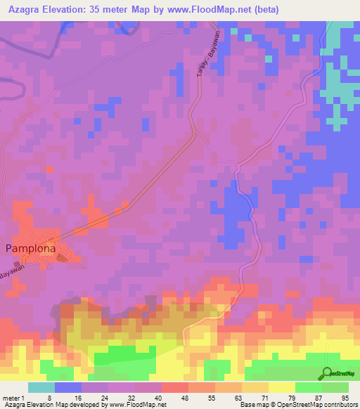 Azagra,Philippines Elevation Map