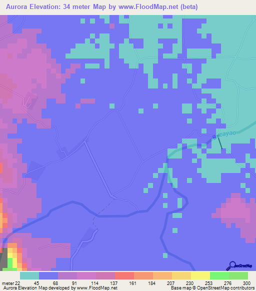 Aurora,Philippines Elevation Map