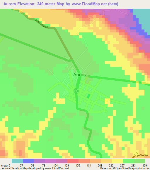 Aurora,Philippines Elevation Map