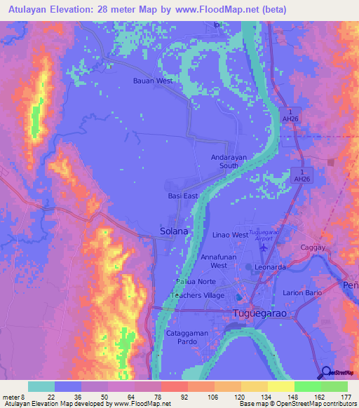 Atulayan,Philippines Elevation Map