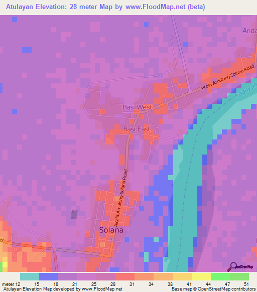 Atulayan,Philippines Elevation Map