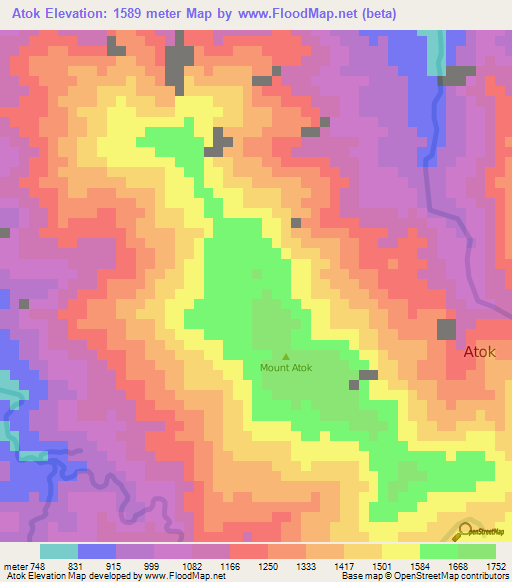 Atok,Philippines Elevation Map