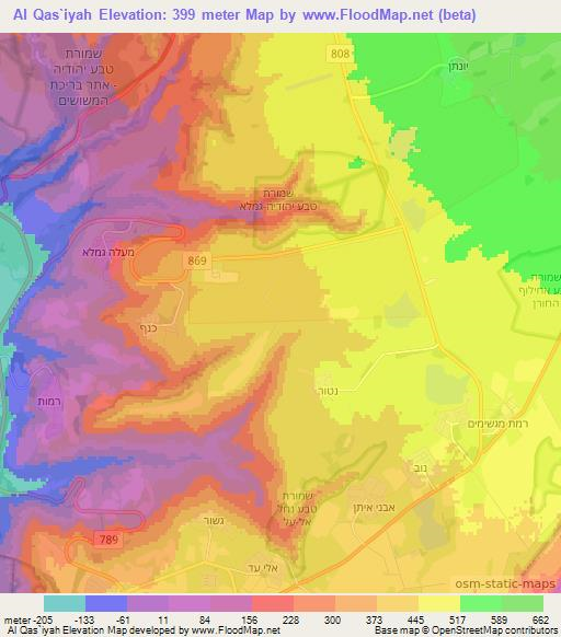 Al Qas`iyah,Syria Elevation Map