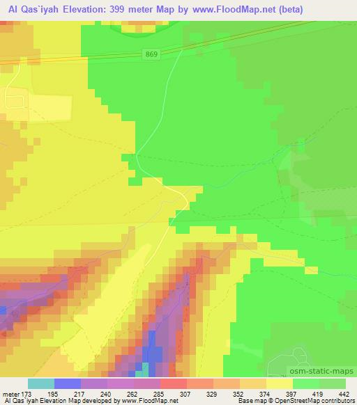 Al Qas`iyah,Syria Elevation Map