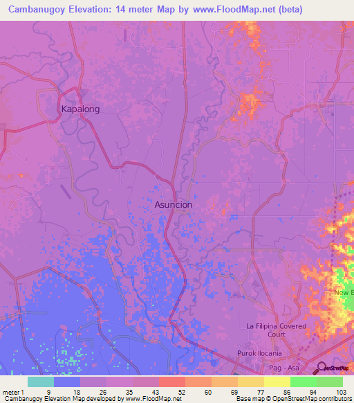 Cambanugoy,Philippines Elevation Map