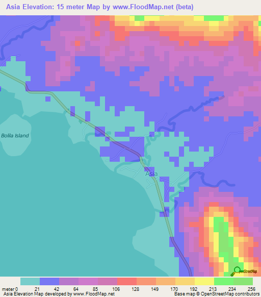 Asia,Philippines Elevation Map