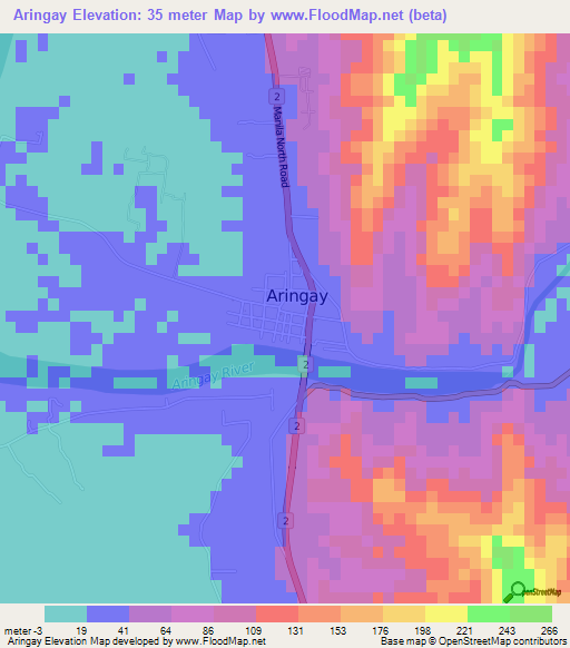 Aringay,Philippines Elevation Map