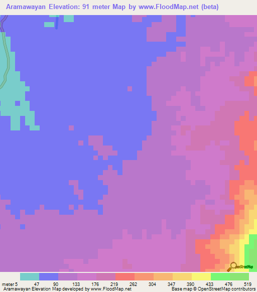 Aramawayan,Philippines Elevation Map
