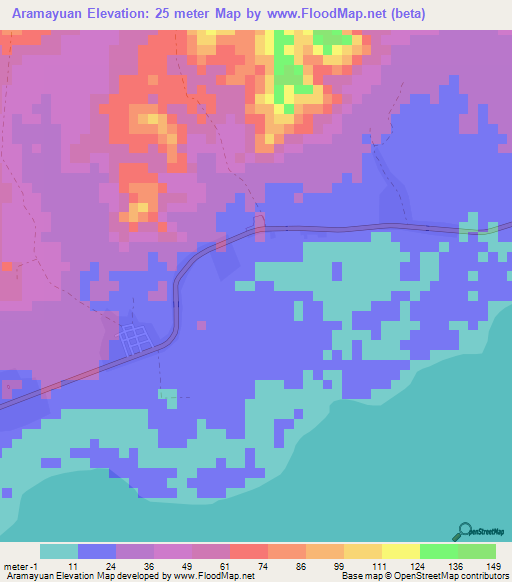 Aramayuan,Philippines Elevation Map