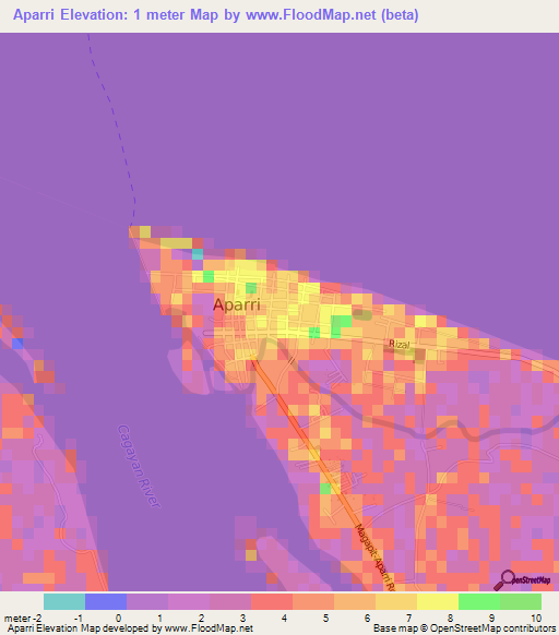 Aparri,Philippines Elevation Map
