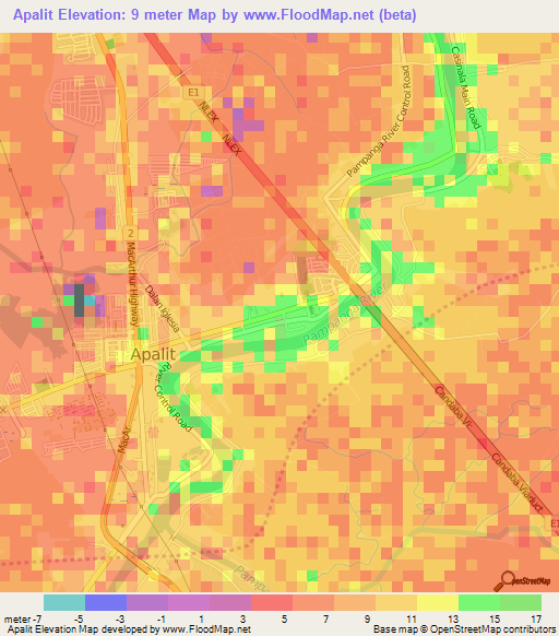 Apalit,Philippines Elevation Map
