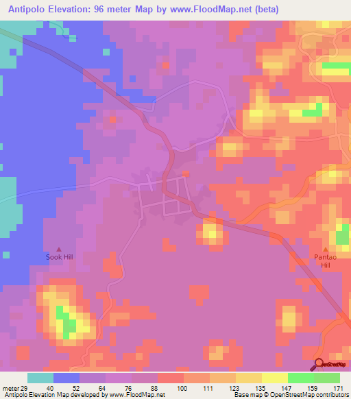 Antipolo,Philippines Elevation Map
