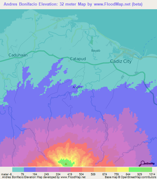 Andres Bonifacio,Philippines Elevation Map