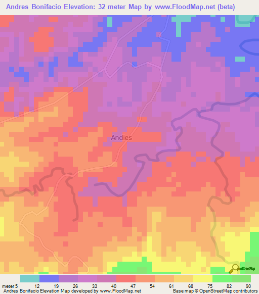 Andres Bonifacio,Philippines Elevation Map