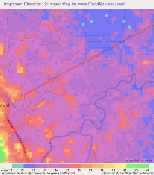Ampatuan,Philippines Elevation Map