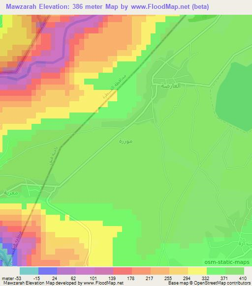 Mawzarah,Syria Elevation Map