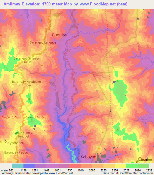 Amlimay,Philippines Elevation Map