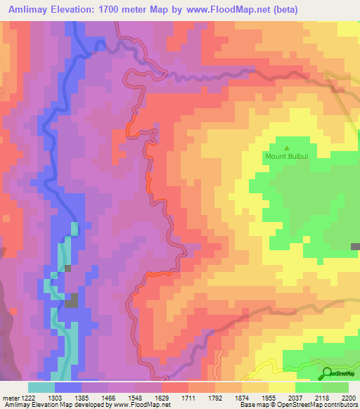Amlimay,Philippines Elevation Map